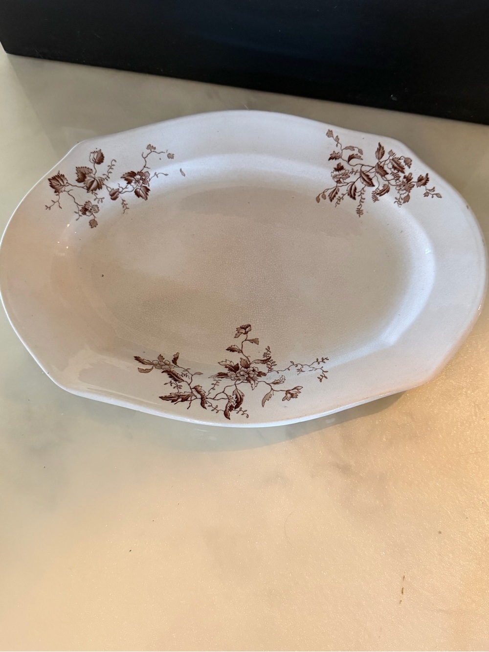 Antique Smith & Ford Lucerno England Semi Porcelain 13” Serving Platter